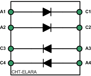 CHT-PLA9486A Quad Diode 80V/450mA